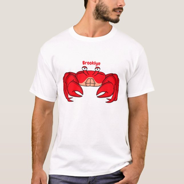 Camiseta Cute red crab cartoon illustration (Frente)