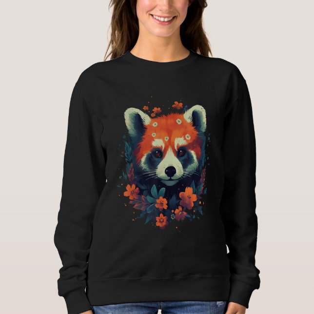 Camiseta Cute Red Panda Flowers Graphic Animal  Print 1 (Frente)