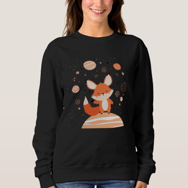 Camiseta Cute Red Space Fox Float In Space Alone Cosmic Ani (Frente)