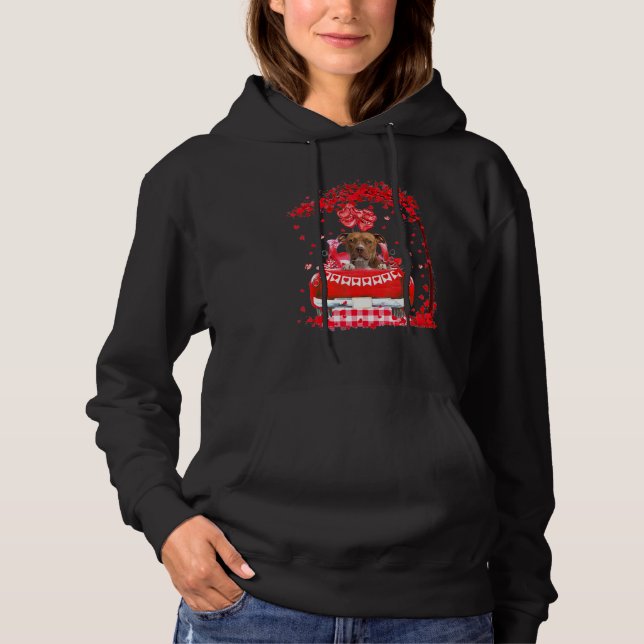 Camiseta Cute Red Truck Pitbull Terrier Valentines Day Cost (Frente)