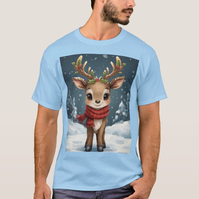 Camiseta Cute reindeer christmas for festive outfits (Frente)