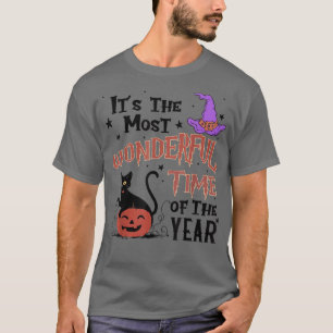Camiseta Cute Retro Black Cat Fall Halloween Cat Lover T-Sh