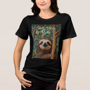 Camiseta Cute retro boho divertido vibrações de preguiça ap