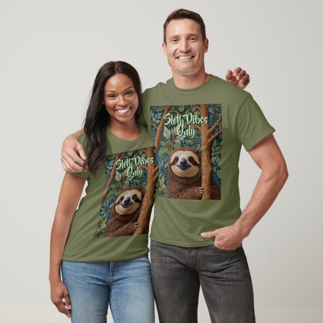 Camiseta Cute retro boho funny Sloth vibes only (Unissex)