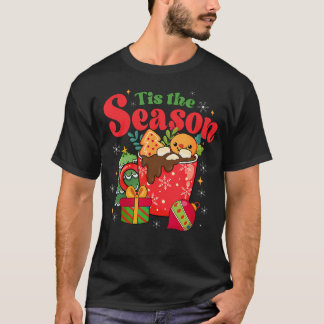 Camiseta Cute Retro Groovy Tis The Season Hot Cocoa Gingerb