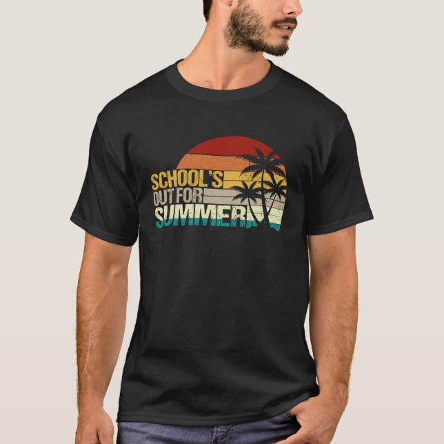 Camiseta Cute Retro Last Day Of School Schools Out For Summ (Frente)