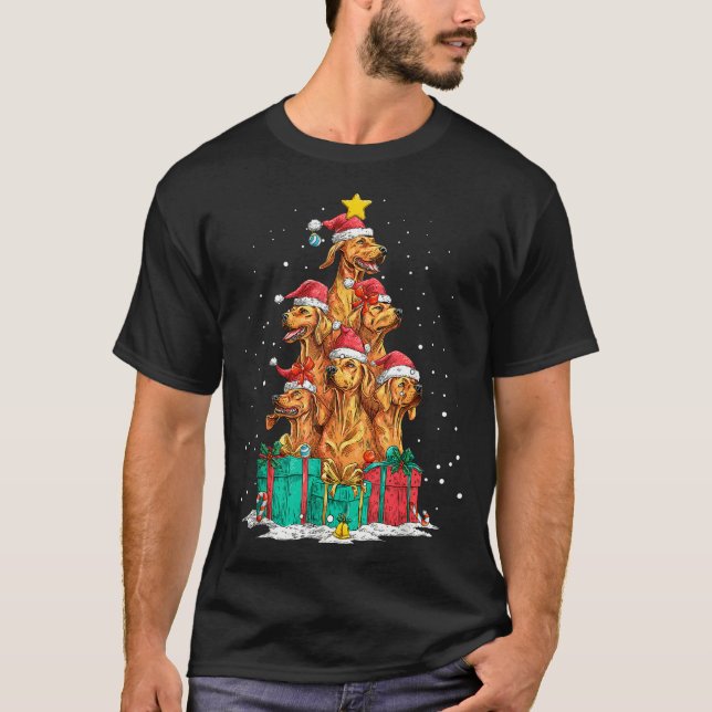 Camiseta Cute Rhodesian Ridgeback Le Dog Christmas Tree Xma (Frente)