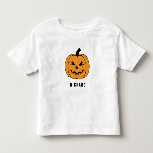Camiseta Cute RICHARD Pumpkin Orange Halloween (Frente)