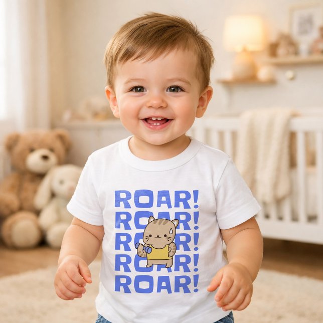 Camiseta Cute Roaring Gym Cat (Criador carregado)