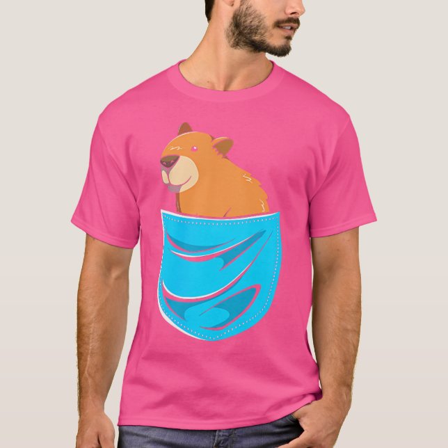 Camiseta Cute Rodent Pocket Capybara (Frente)