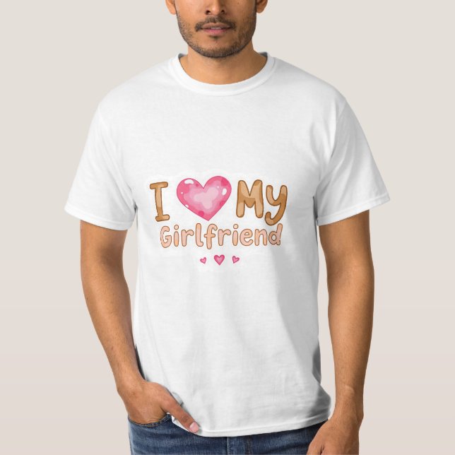 Camiseta Cute romantic l love my girlfriend (Frente)