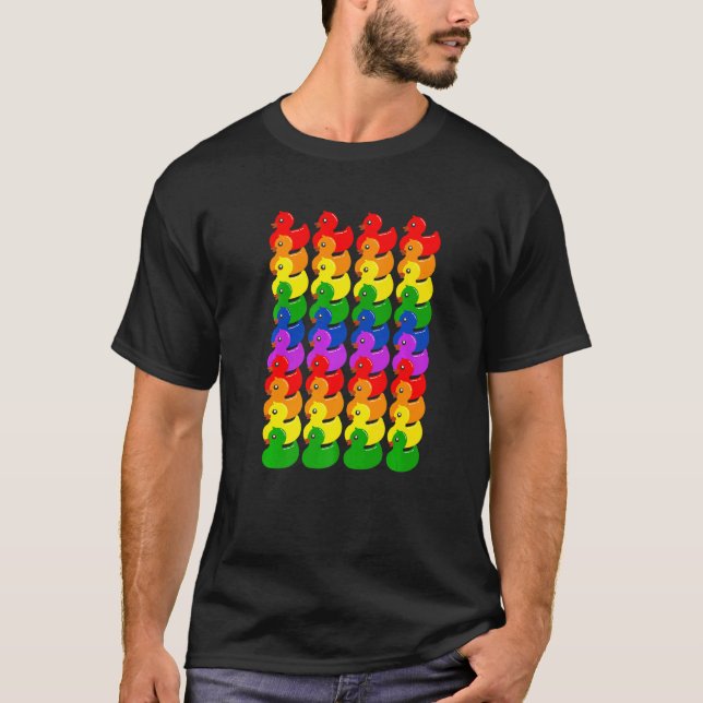 Camiseta Cute Rubber Ducks Ducklings  LGBTQ Gay Lesbian Pri (Frente)