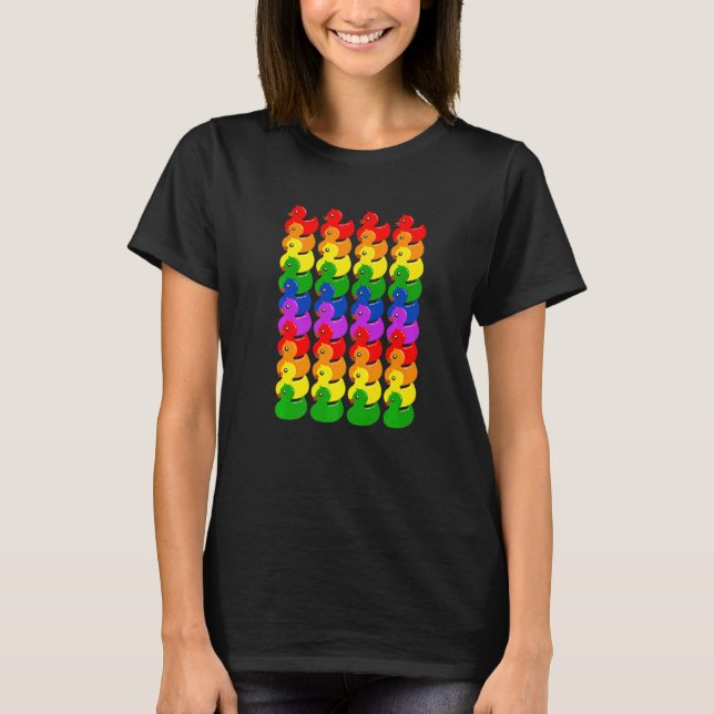 Camiseta Cute Rubber Ducks Ducklings  LGBTQ Gay Lesbian Pri (Frente)