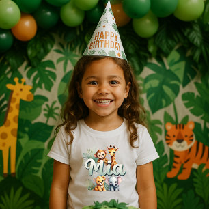 Camiseta Cute Safari Animal Mia Kids Tee