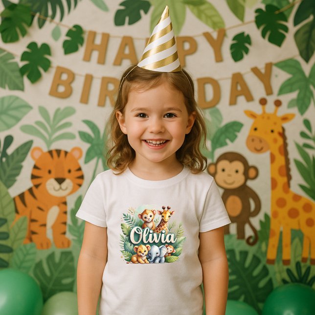 Camiseta Cute Safari Animal Olivia Kids Tee (Criador carregado)