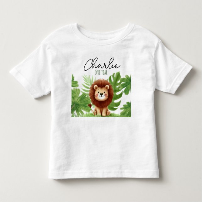 Camiseta Cute Safari Lion Birthday (Frente)