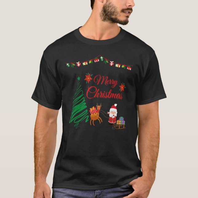 Camiseta Cute Santa Claus Merry Christmas (Frente)