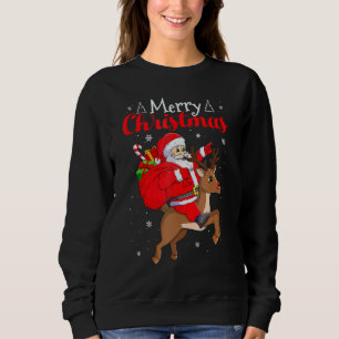 Camiseta Cute Santa Claus Riding Reindeer Xmas Kids Boys G