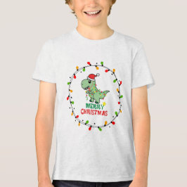 Camiseta Cute Santa Dino Merry Christmas