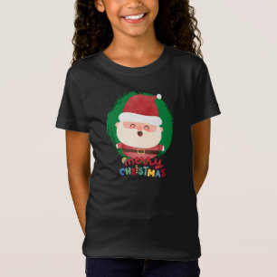 Camiseta Cute Santa,Merry Christmas