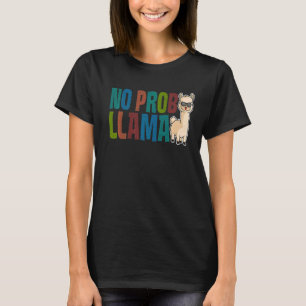 Camiseta Cute Sem Prob Llama Rainbow Animal Retro Vintage
