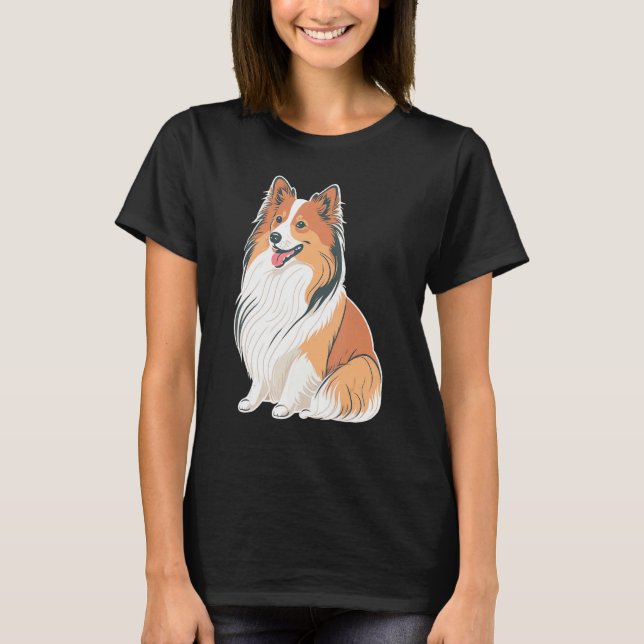 Camiseta Cute Shetland Sheepdog Dog on Sheltie (Frente)