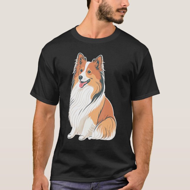 Camiseta Cute Shetland Sheepdog Dog on Sheltie (Frente)