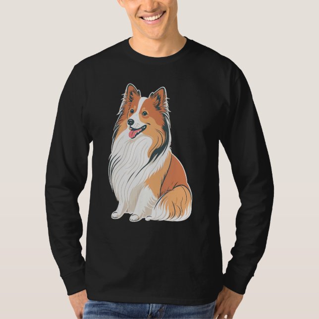 Camiseta Cute Shetland Sheepdog Dog on Sheltie (Frente)
