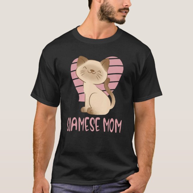 Camiseta Cute Siamese Mom Crazy Cat Lady Kitty Fur Mama (Frente)