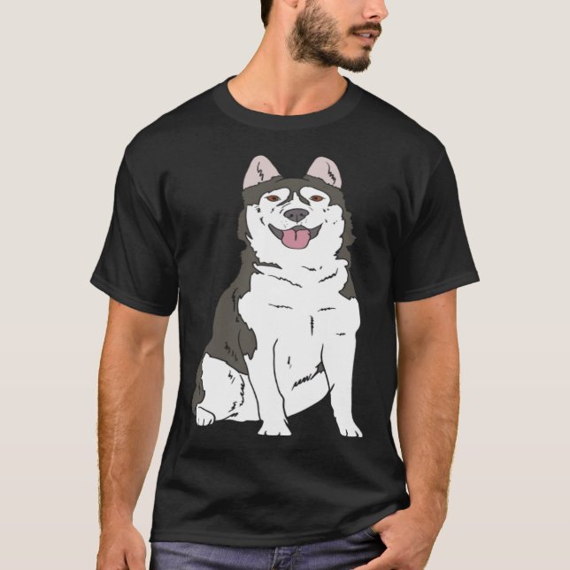 Camiseta Cute Siberian Husky dog  Husky graphics (Frente)