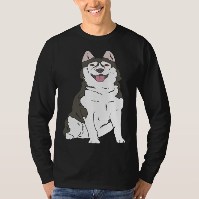Camiseta Cute Siberian Husky dog  Husky graphics (Frente)
