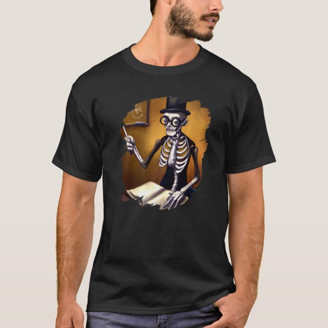 Camiseta Cute Skeleton Teacher Professor School Halloween (Frente)