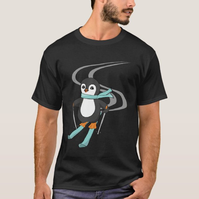 Camiseta Cute Skiing Penguin Animal   Penguins (Frente)