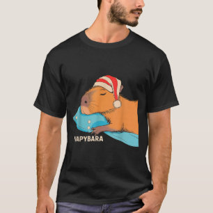Camiseta Cute Sleeng Capybara Napybara Roupas de Cama para