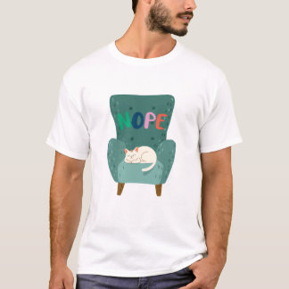 Camiseta Cute Sleeping Cat Lazy Mood Design