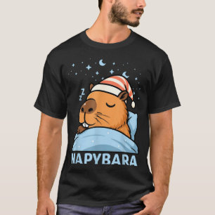Camiseta Cute Sleepy Capybara Roupas de Cama Divertidas Nap