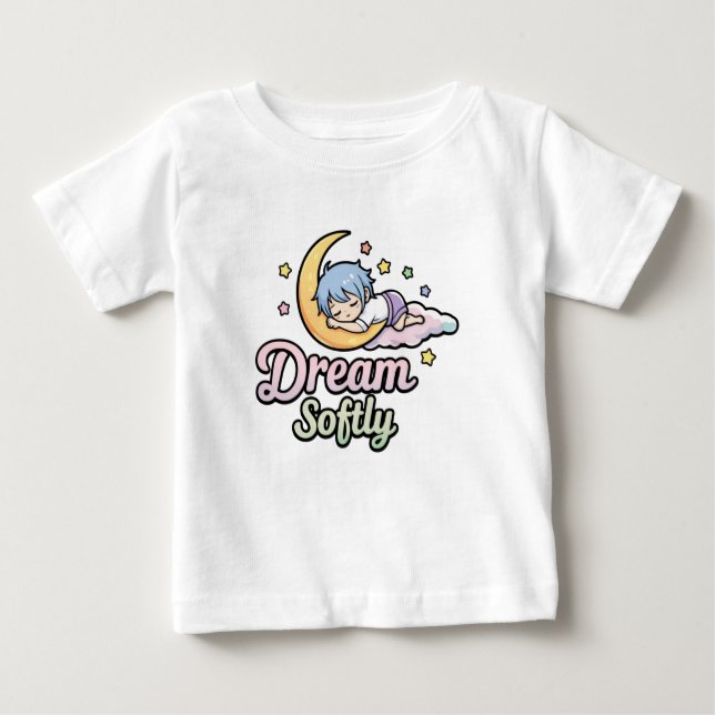Camiseta Cute Sleepy Moon Illustration with Quote (Frente)