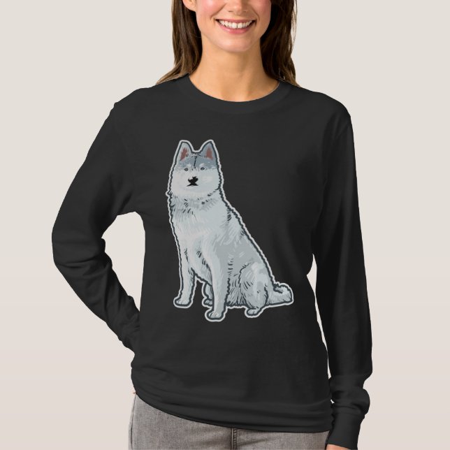 Camiseta Cute Sleigh Dog Siberian Husky (Frente)