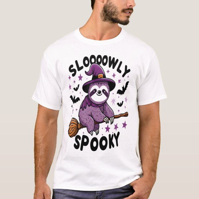Camiseta Cute Sloth Happy Halloween (2) (Frente)