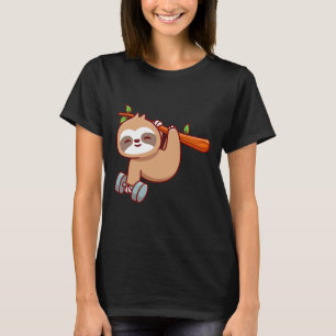 Camiseta Cute Sloth Segurando Sumbbell