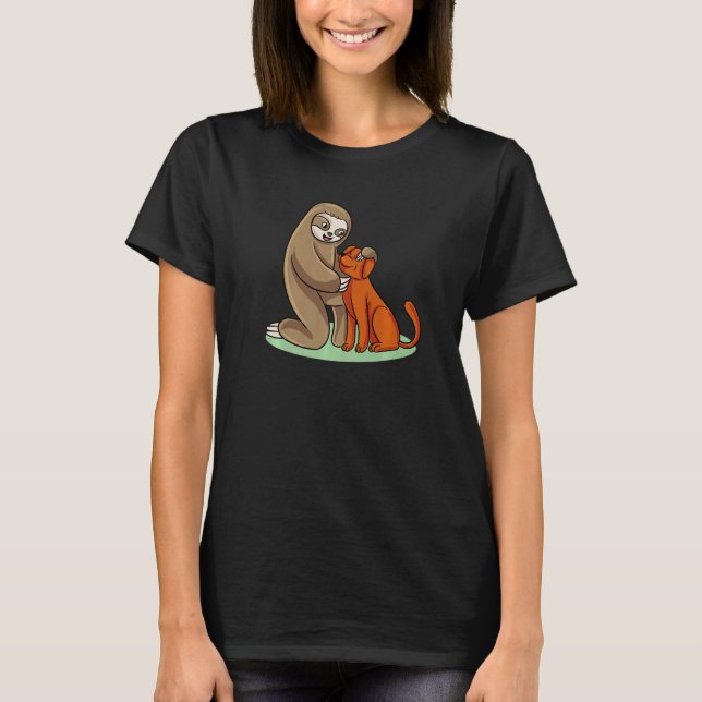 Camiseta Cute Sloth with Dog (Frente)