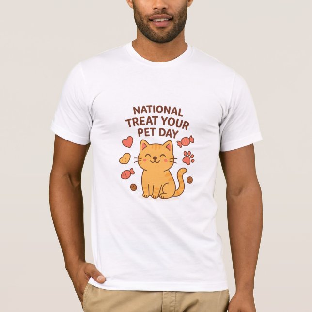 Camiseta Cute Smiling Cat Shirt | National Treat  Pet Day (Frente)