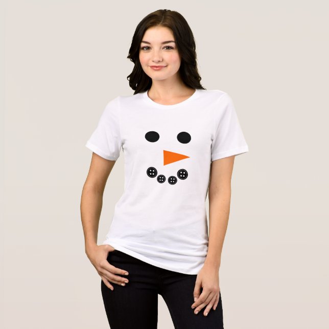 Camiseta Cute Snowman Face (Frente Completa)