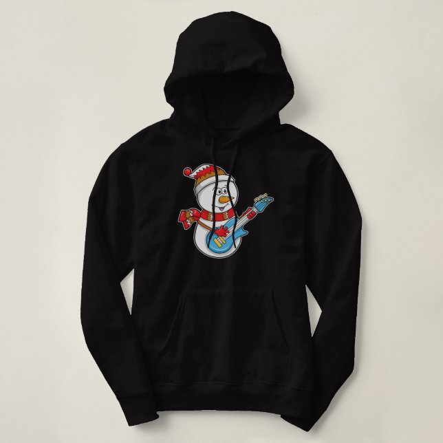 Camiseta Cute Snowman Tocando Violão (Frente do Design)