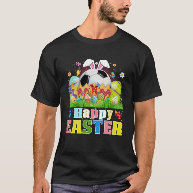 Camiseta Cute Soccer Ball Hatched From Egg Easter Day Men B (Frente)