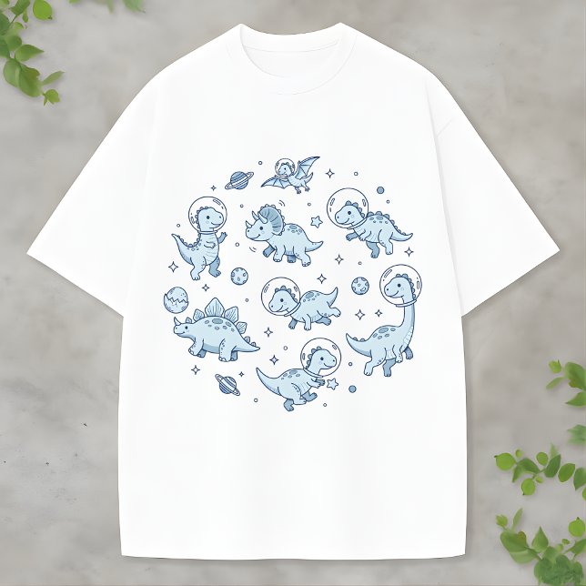 Camiseta Cute Space Dinosaur Blue Dino Fun Animal Lovers (Criador carregado)