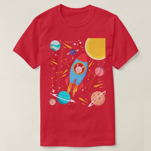 Camiseta Cute Space Llama Astronaut Alpaca  (Frente do Design)