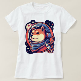 Camiseta Cute Space Shiba Dog Helmet Rocket Art Design