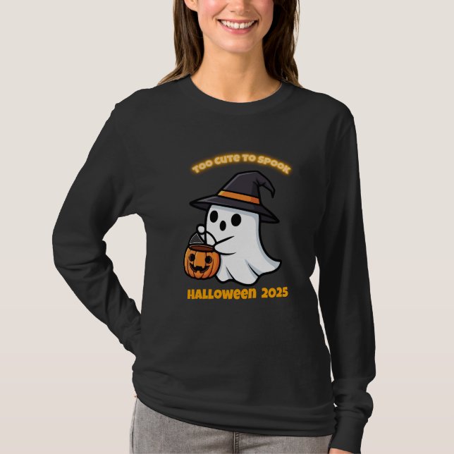 Camiseta Cute Spook | Fantasma Kawaii Minimalista  (Frente)