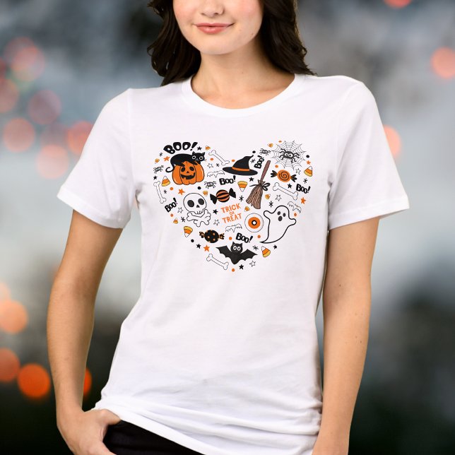 Camiseta Cute Spooky Halloween Black and Orange (Criador carregado)